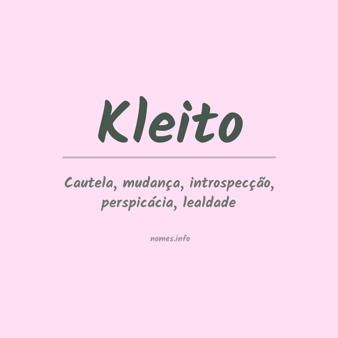 Significado do nome Kleito