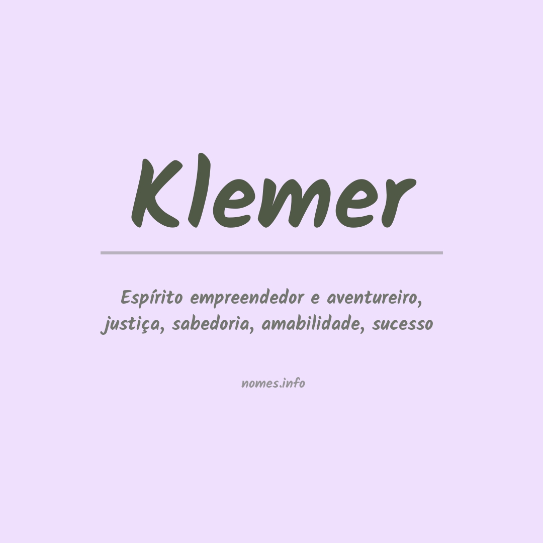 Significado do nome Klemer