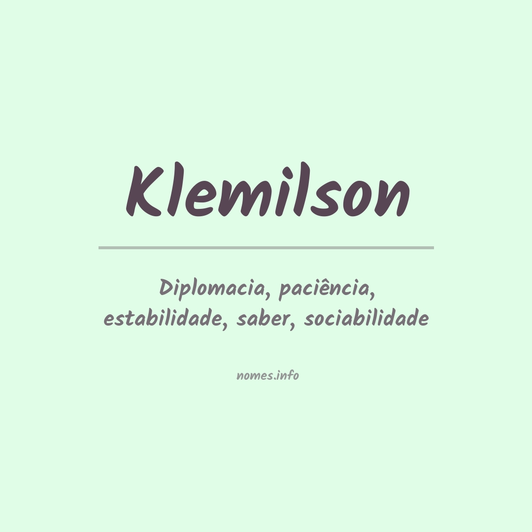 Significado do nome Klemilson