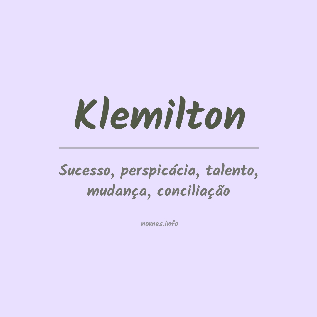 Significado do nome Klemilton