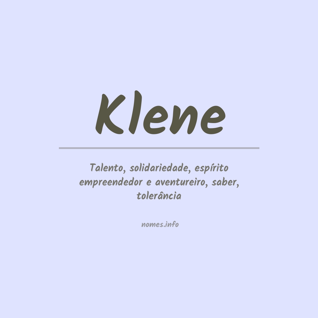 Significado do nome Klene
