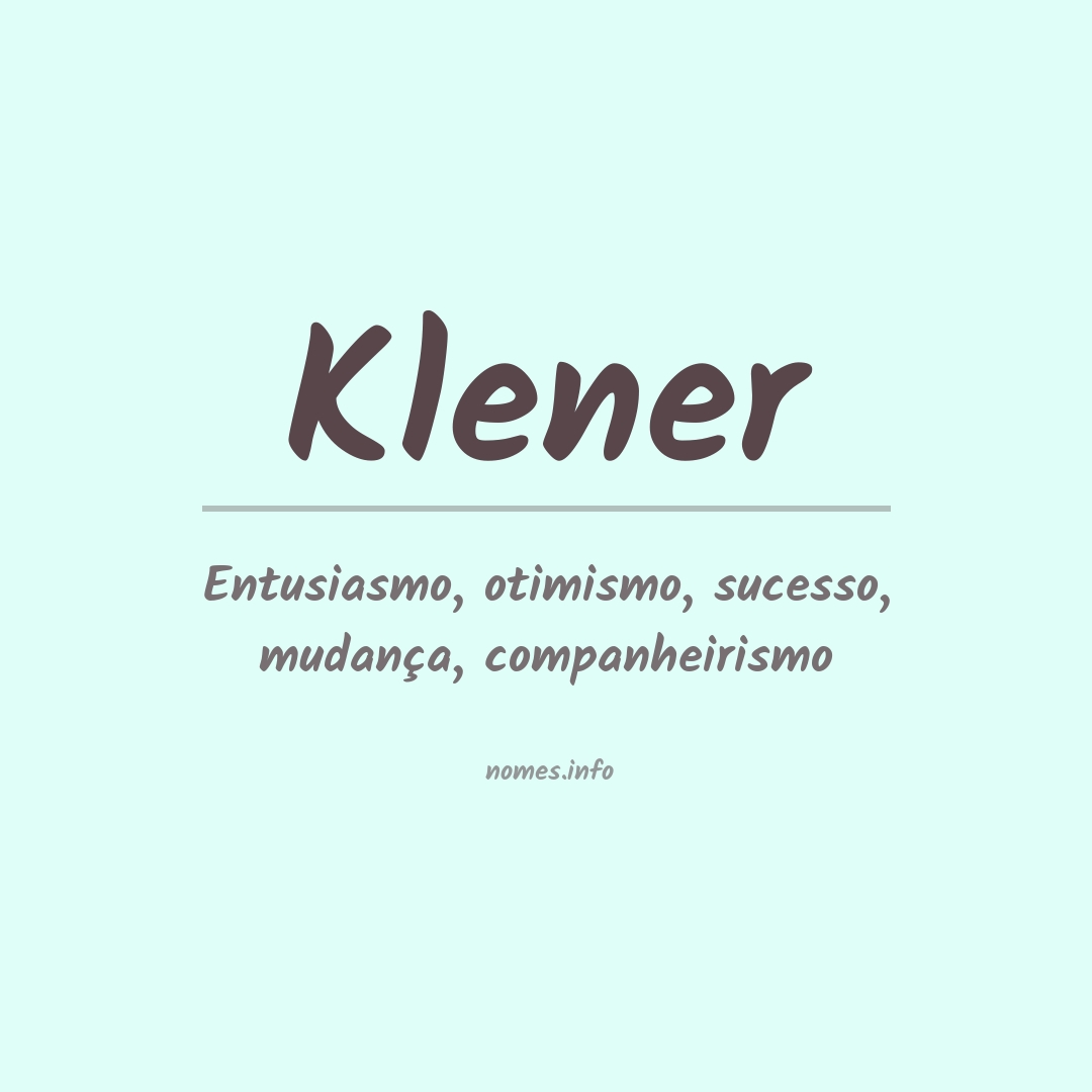 Significado do nome Klener