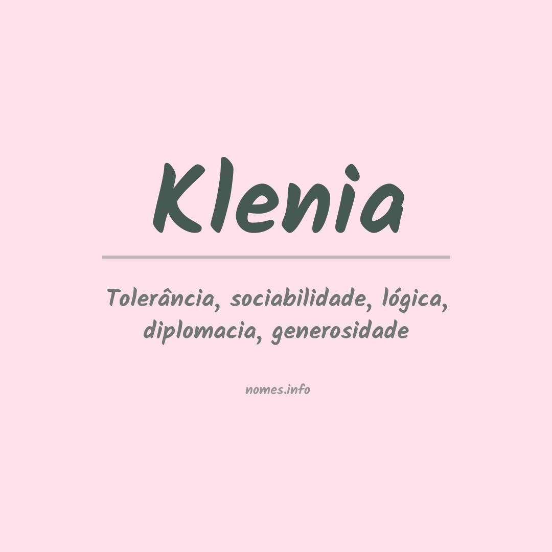 Significado do nome Klenia