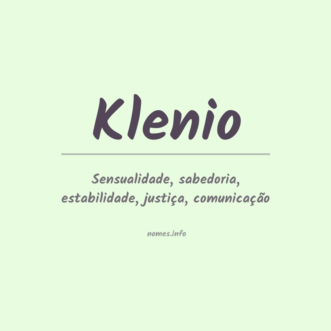 Significado do nome Klenio