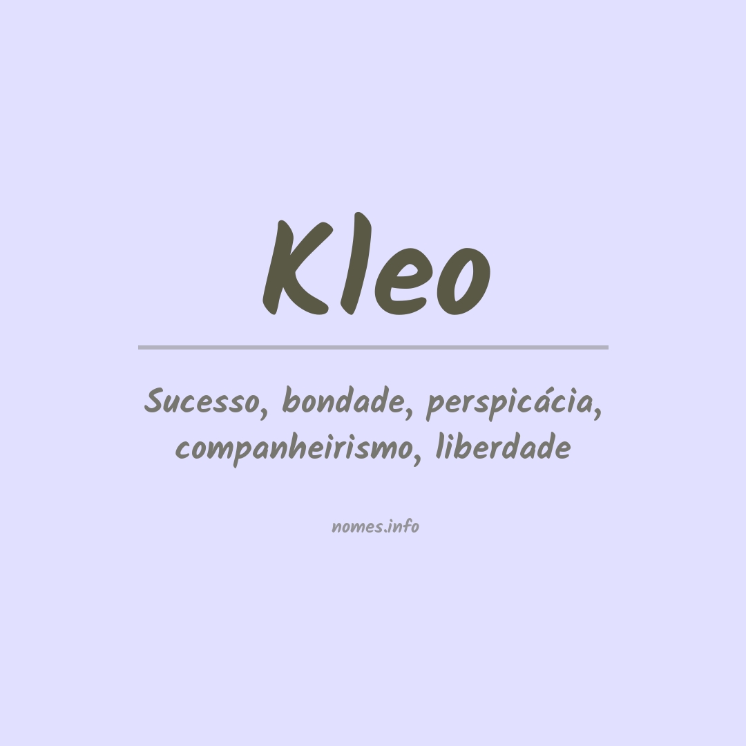 Significado do nome Kleo