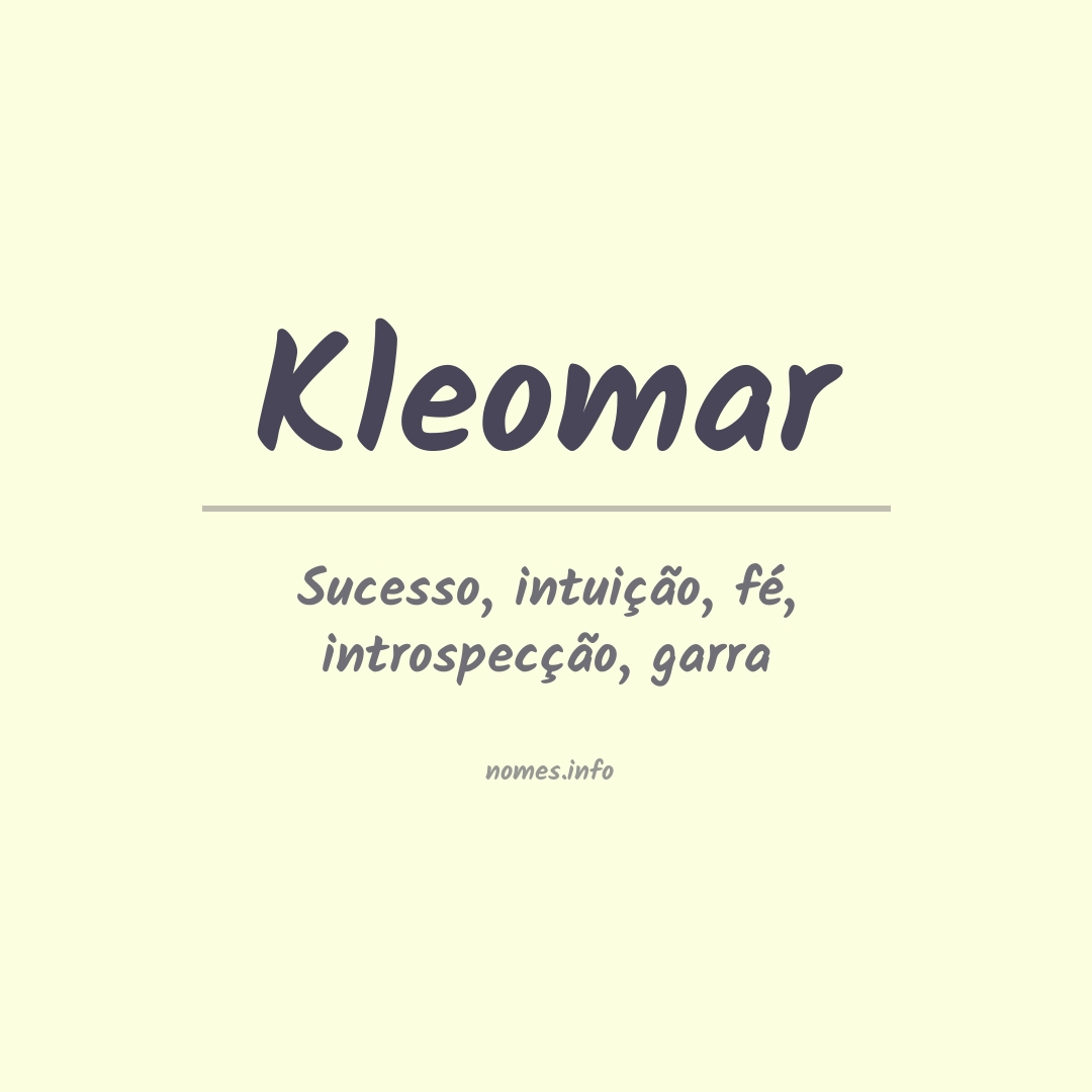 Significado do nome Kleomar