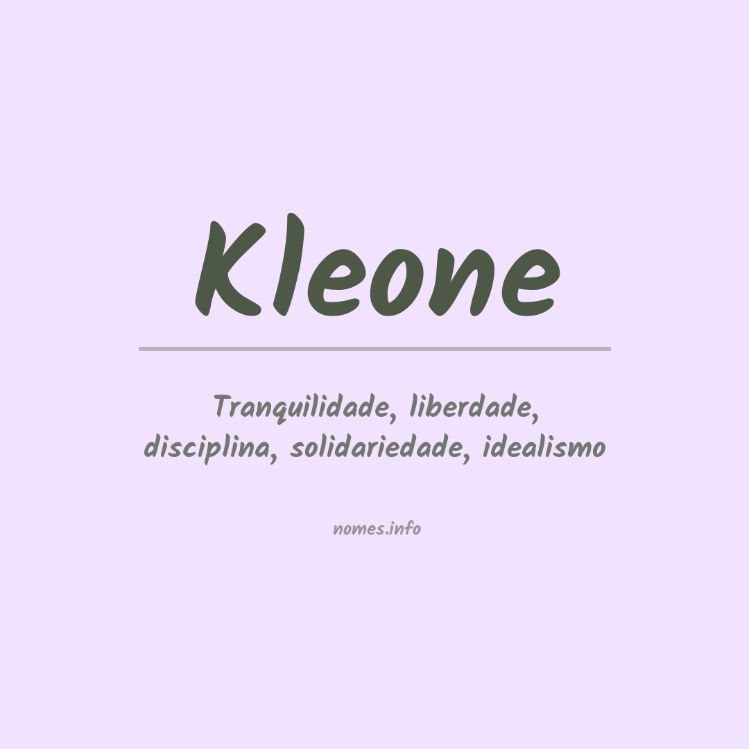 Significado do nome Kleone