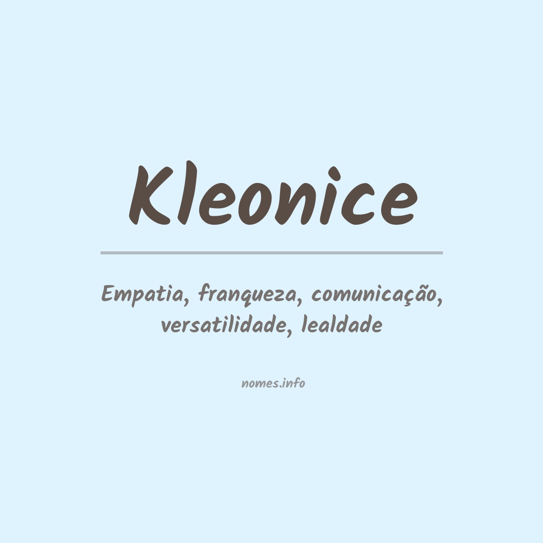 Significado do nome Kleonice