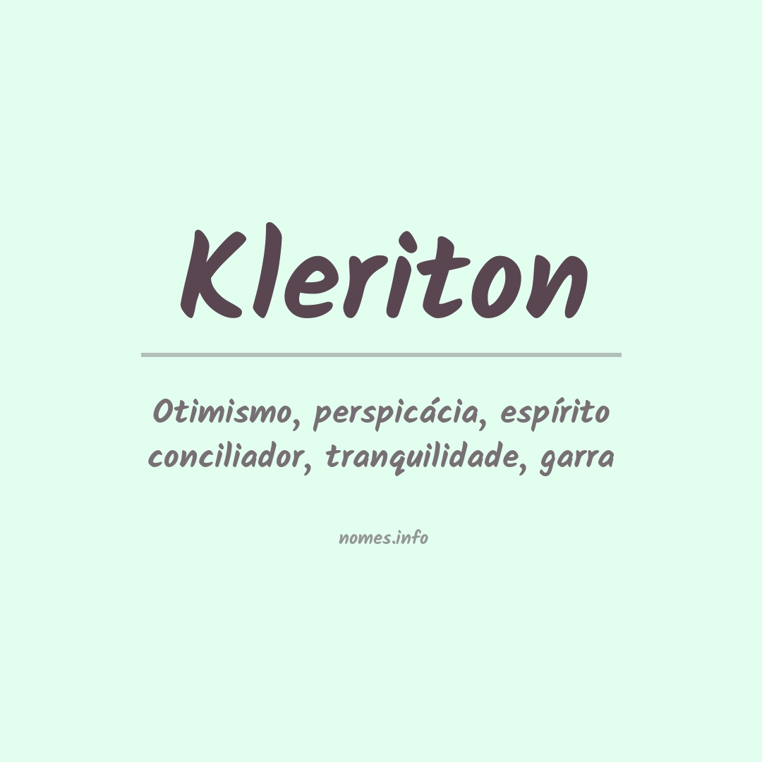 Significado do nome Kleriton