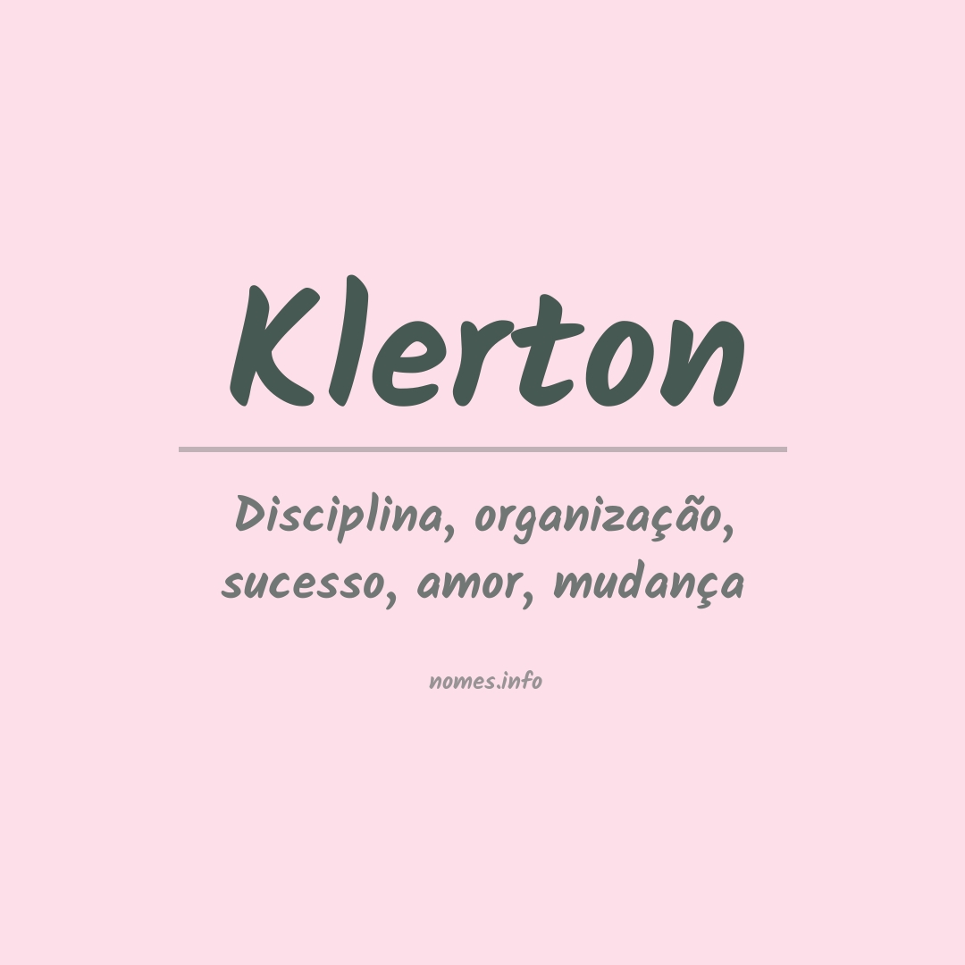 Significado do nome Klerton