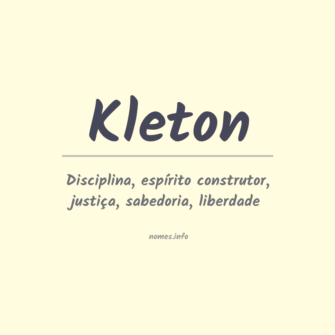Significado do nome Kleton