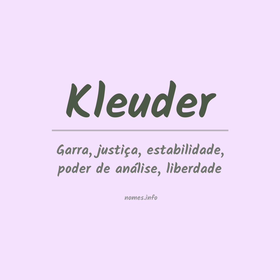 Significado do nome Kleuder