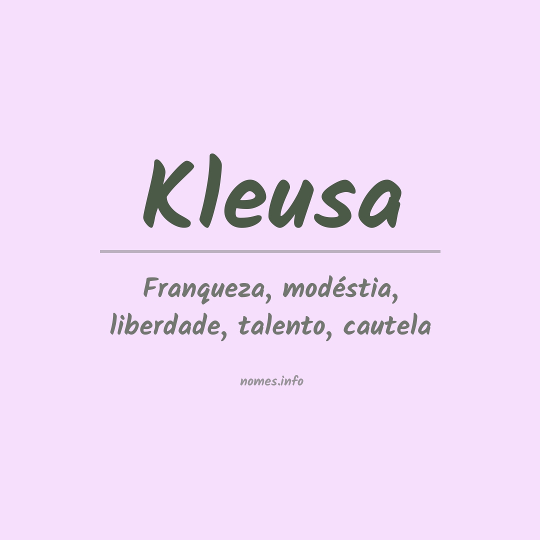 Significado do nome Kleusa