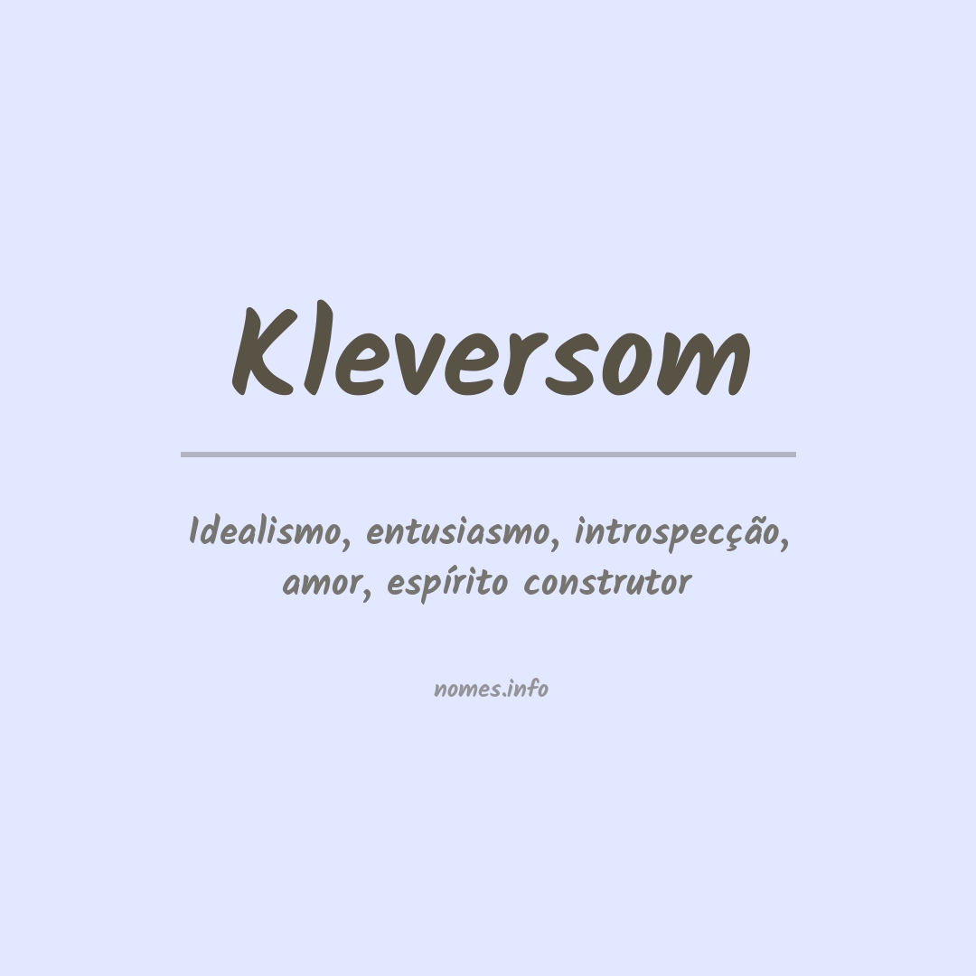 Significado do nome Kleversom