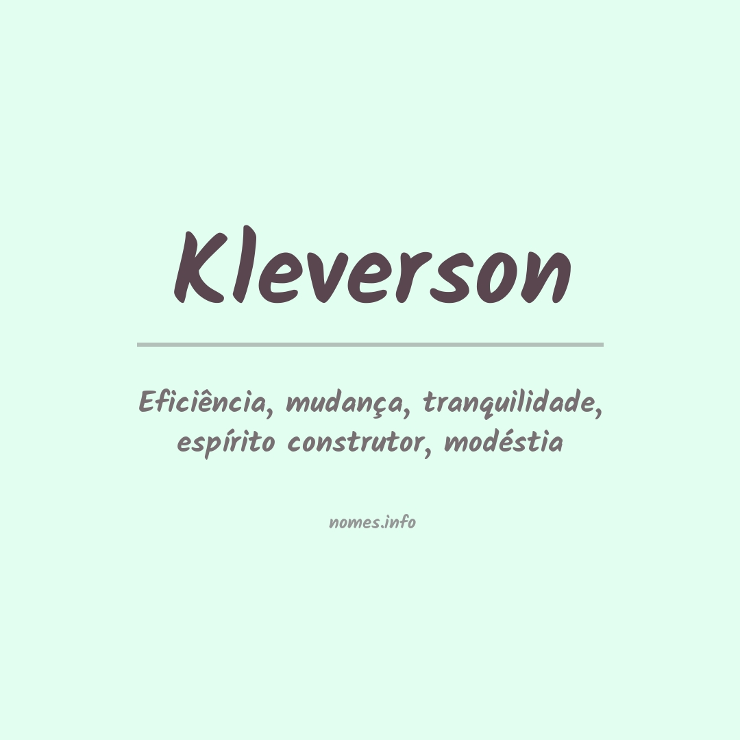 Significado do nome Kleverson