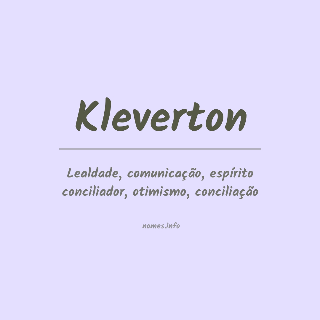 Significado do nome Kleverton