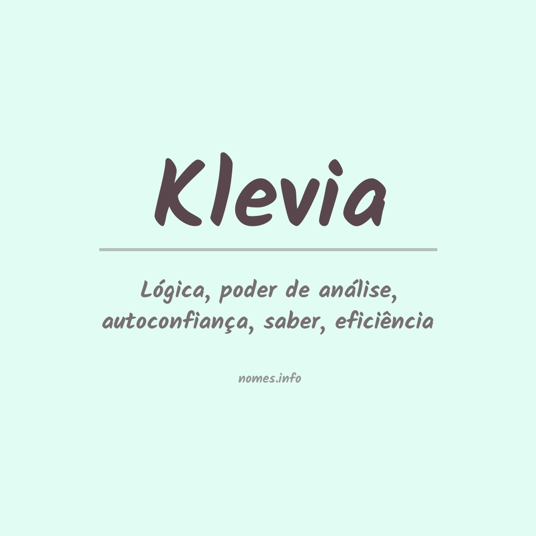 Significado do nome Klevia