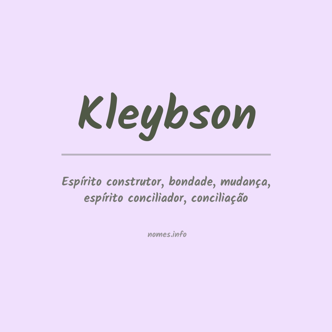 Significado do nome Kleybson