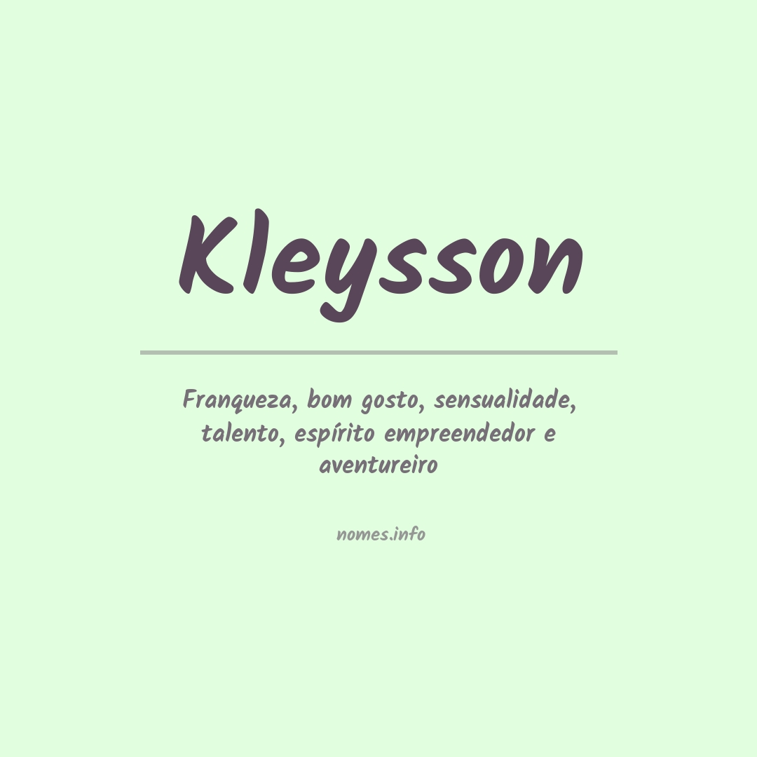 Significado do nome Kleysson
