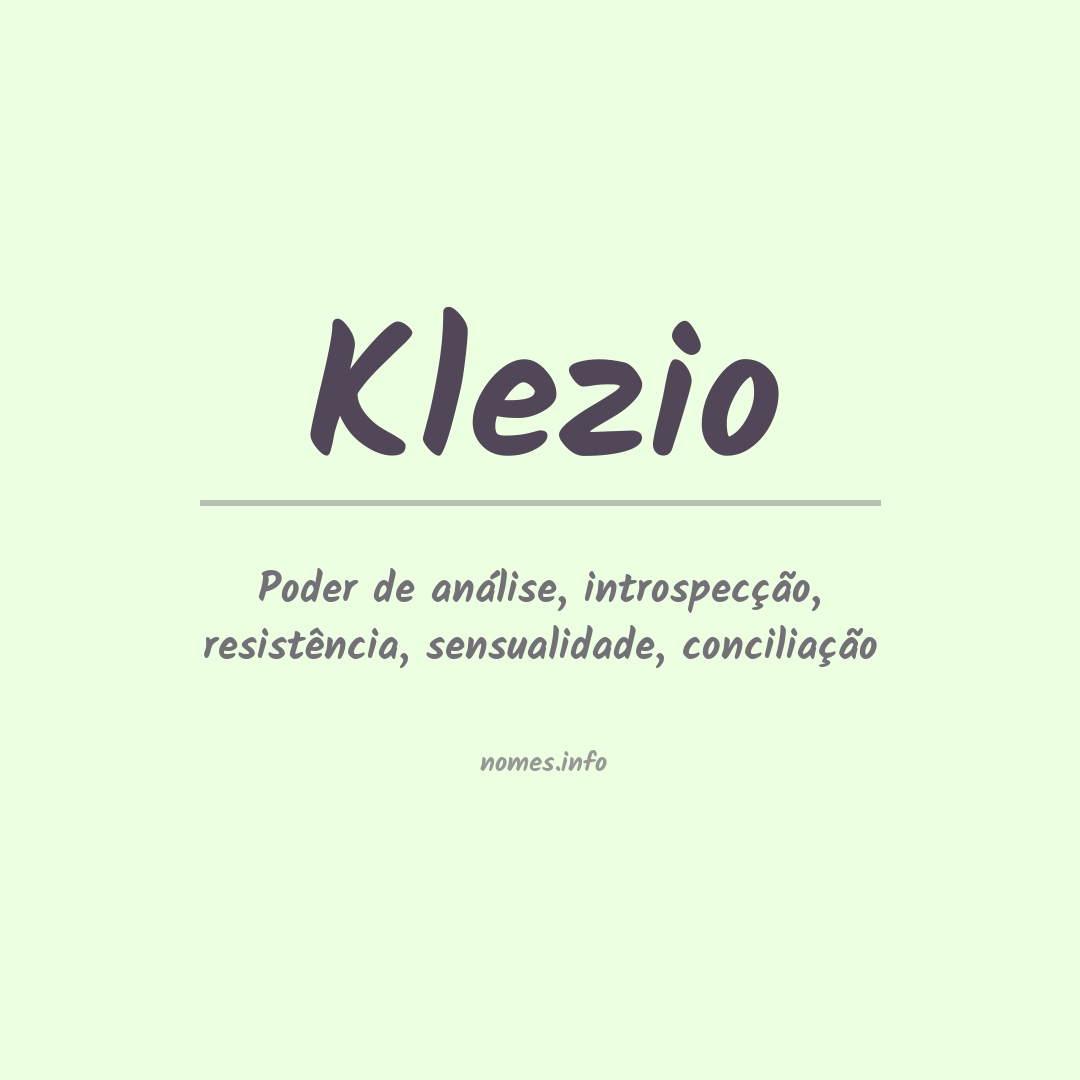 Significado do nome Klezio