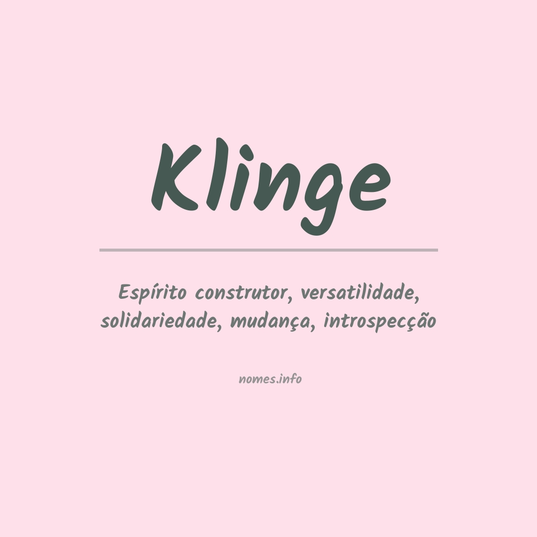 Significado do nome Klinge