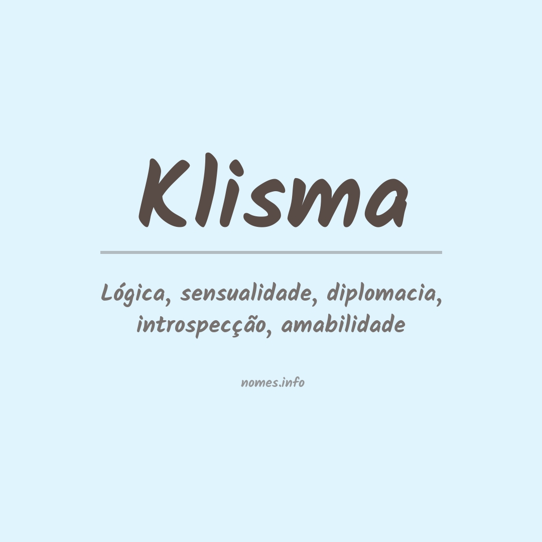 Significado do nome Klisma