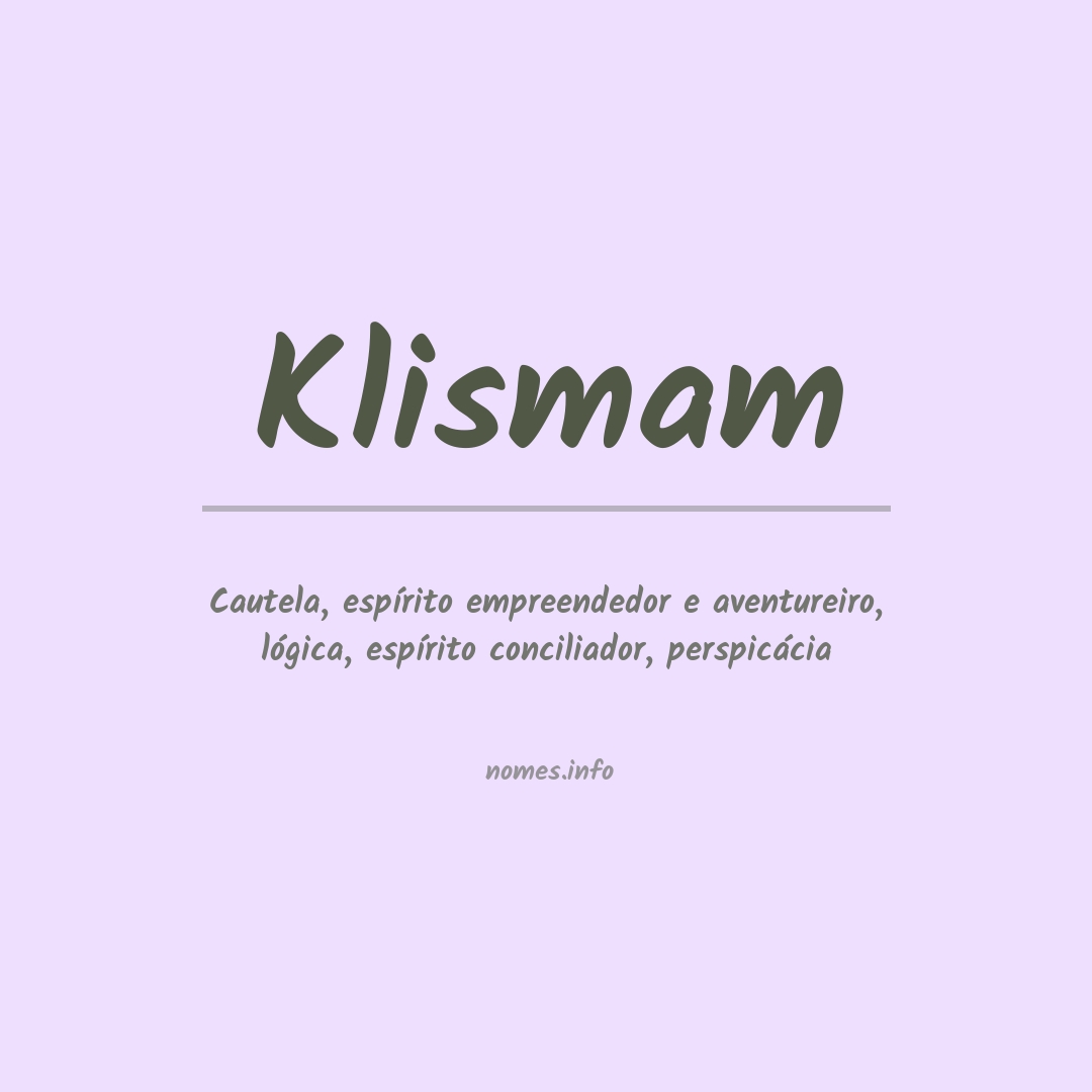 Significado do nome Klismam
