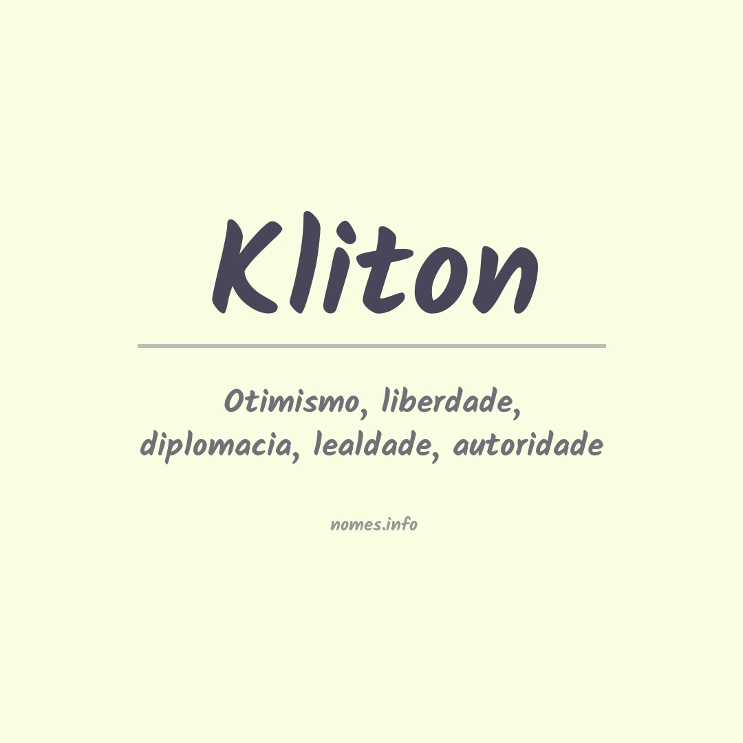 Significado do nome Kliton
