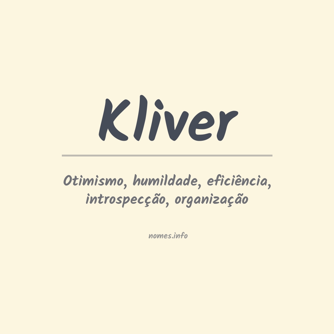 Significado do nome Kliver