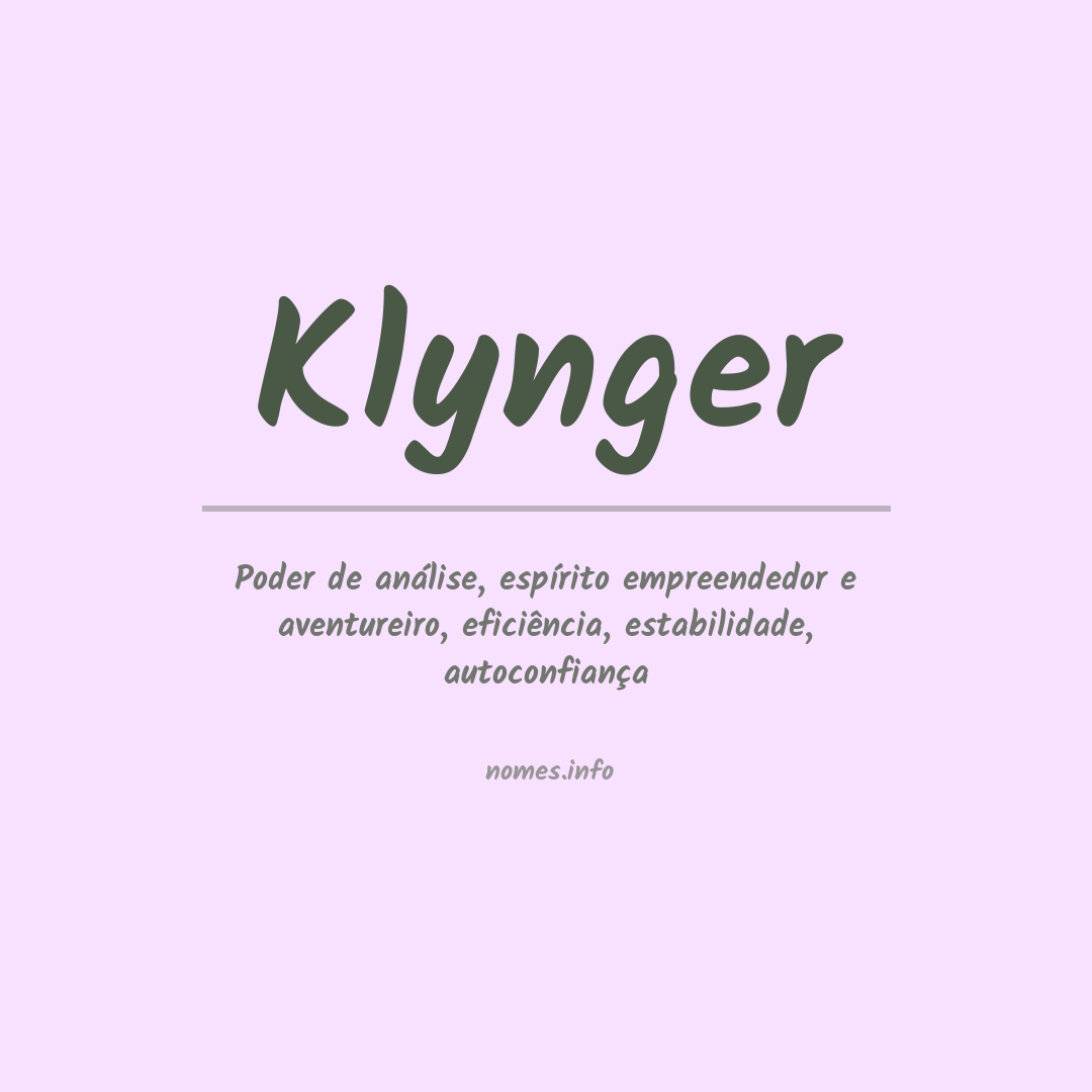 Significado do nome Klynger