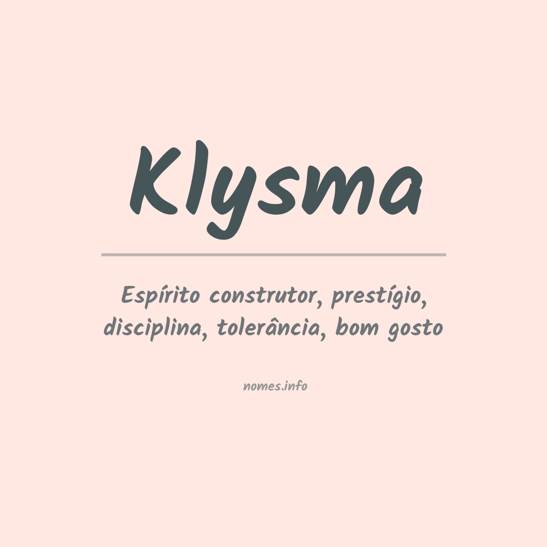 Significado do nome Klysma