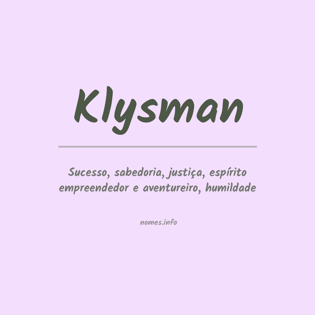 Significado do nome Klysman