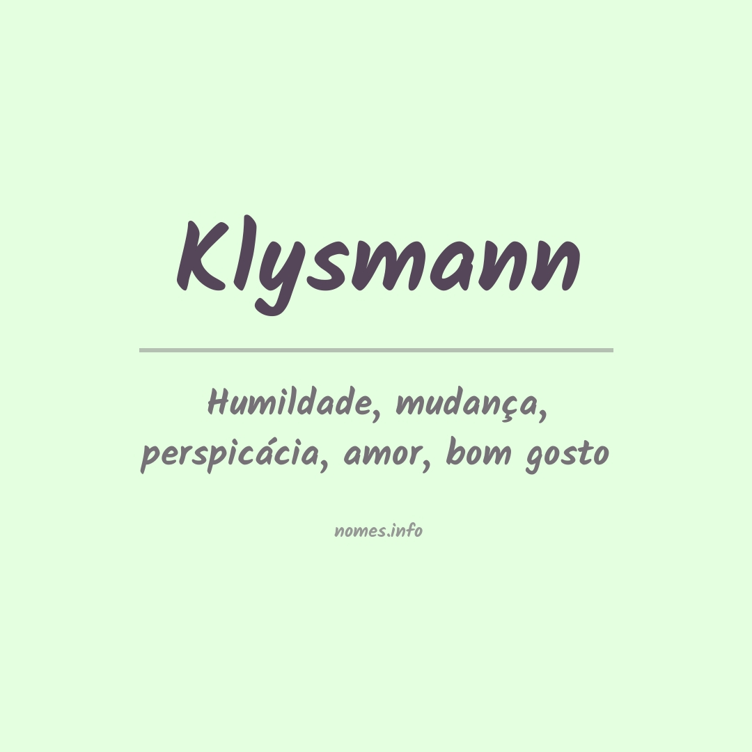 Significado do nome Klysmann