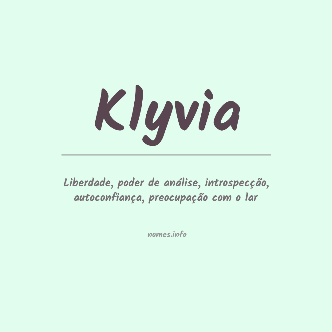 Significado do nome Klyvia