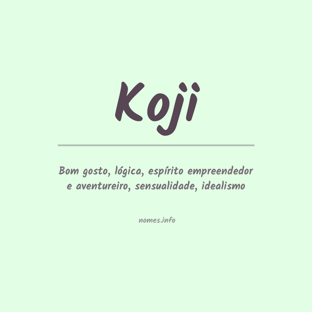 Significado do nome Koji