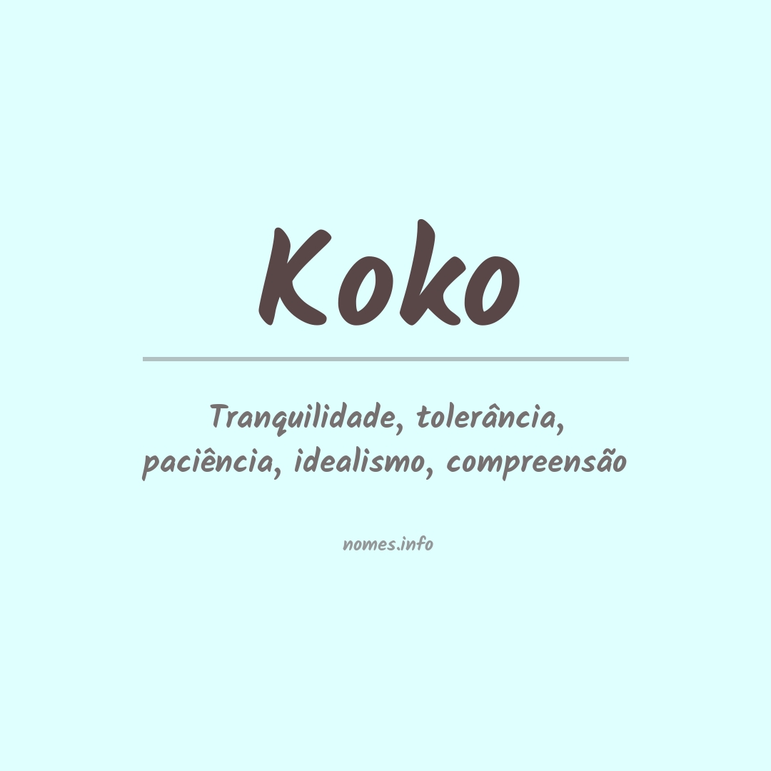 Significado do nome Koko