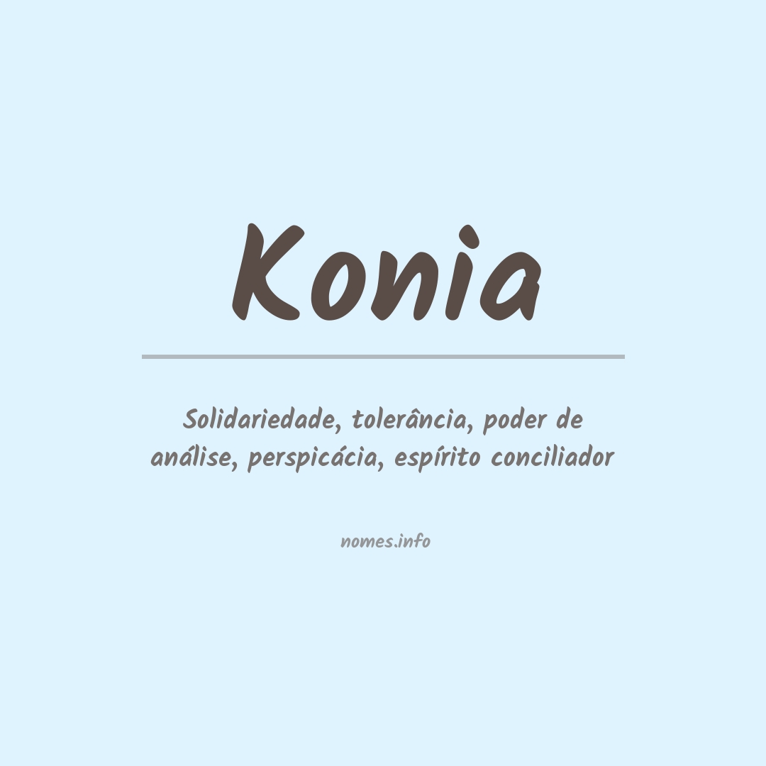 Significado do nome Konia