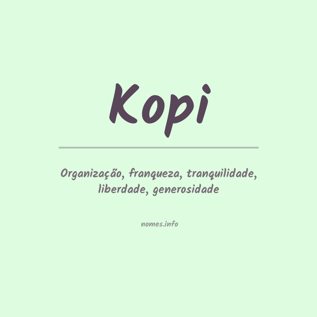 Significado do nome Kopi