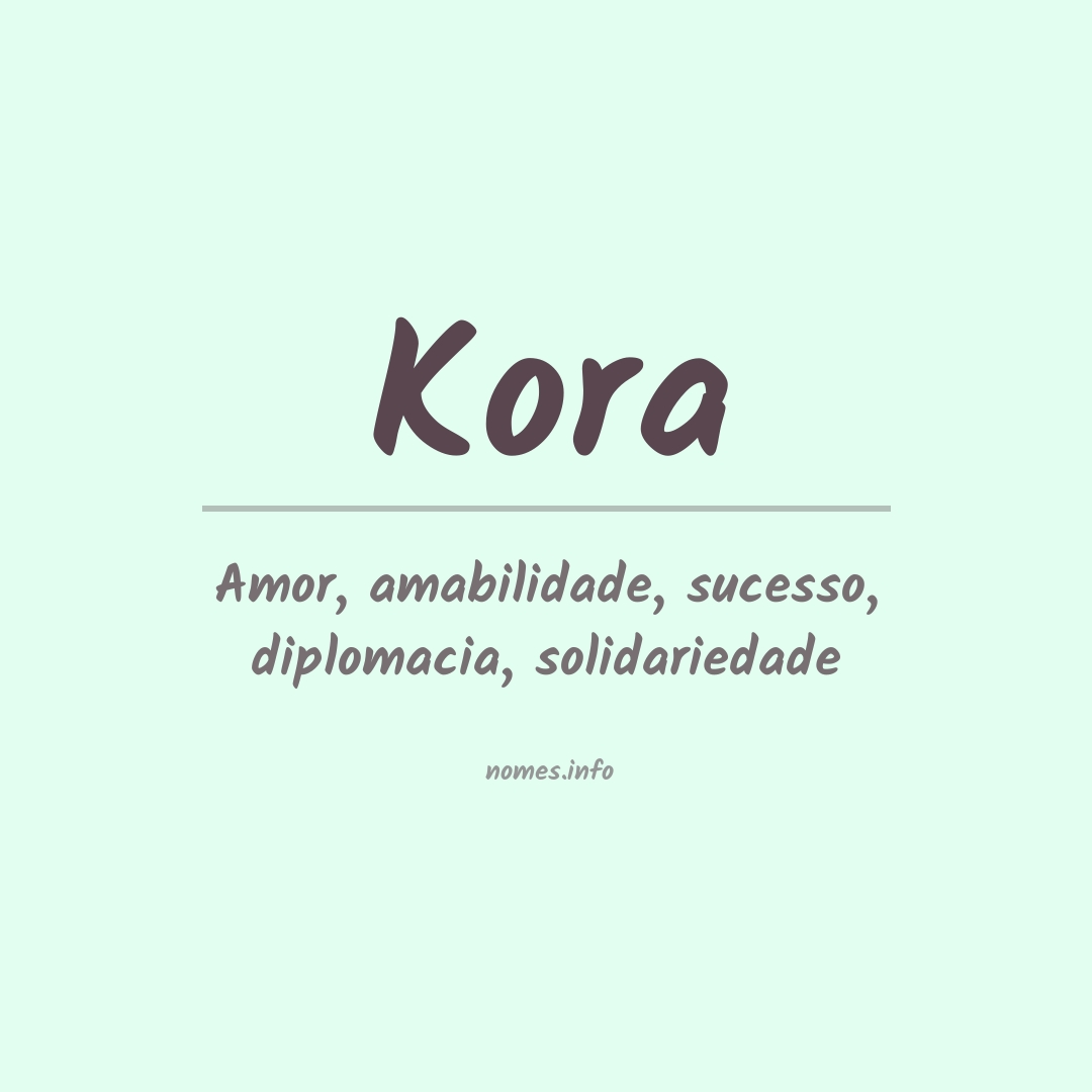 Significado do nome Kora
