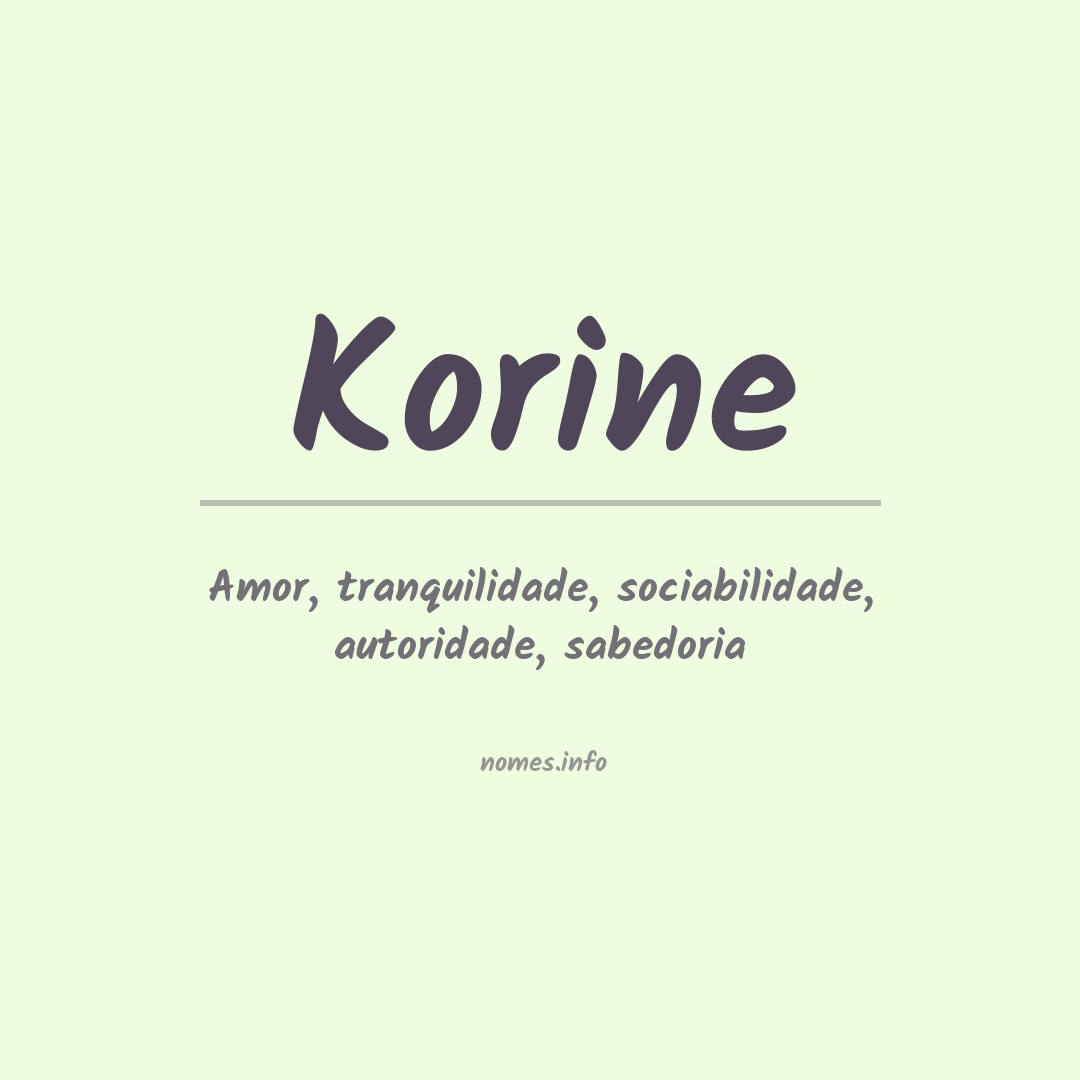 Significado do nome Korine