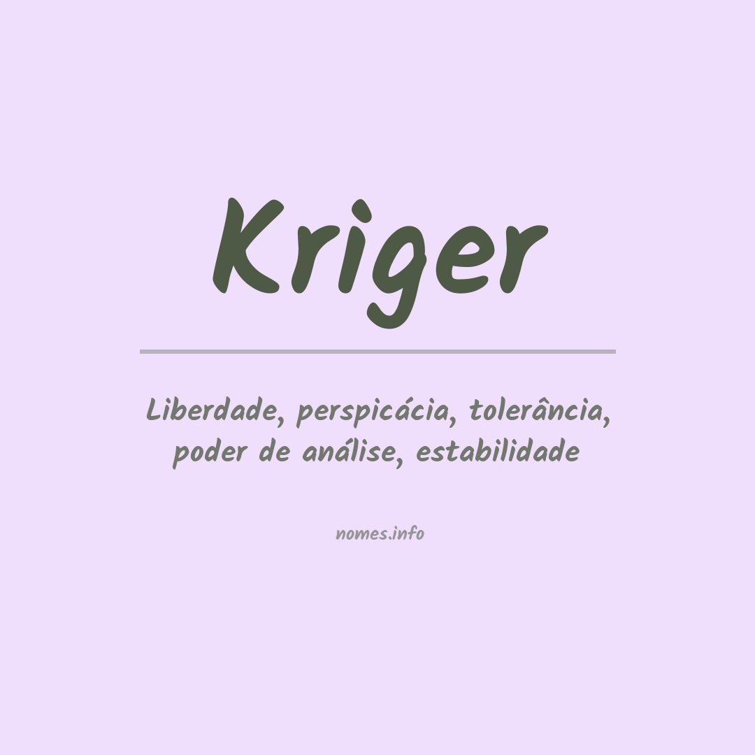 Significado do nome Kriger