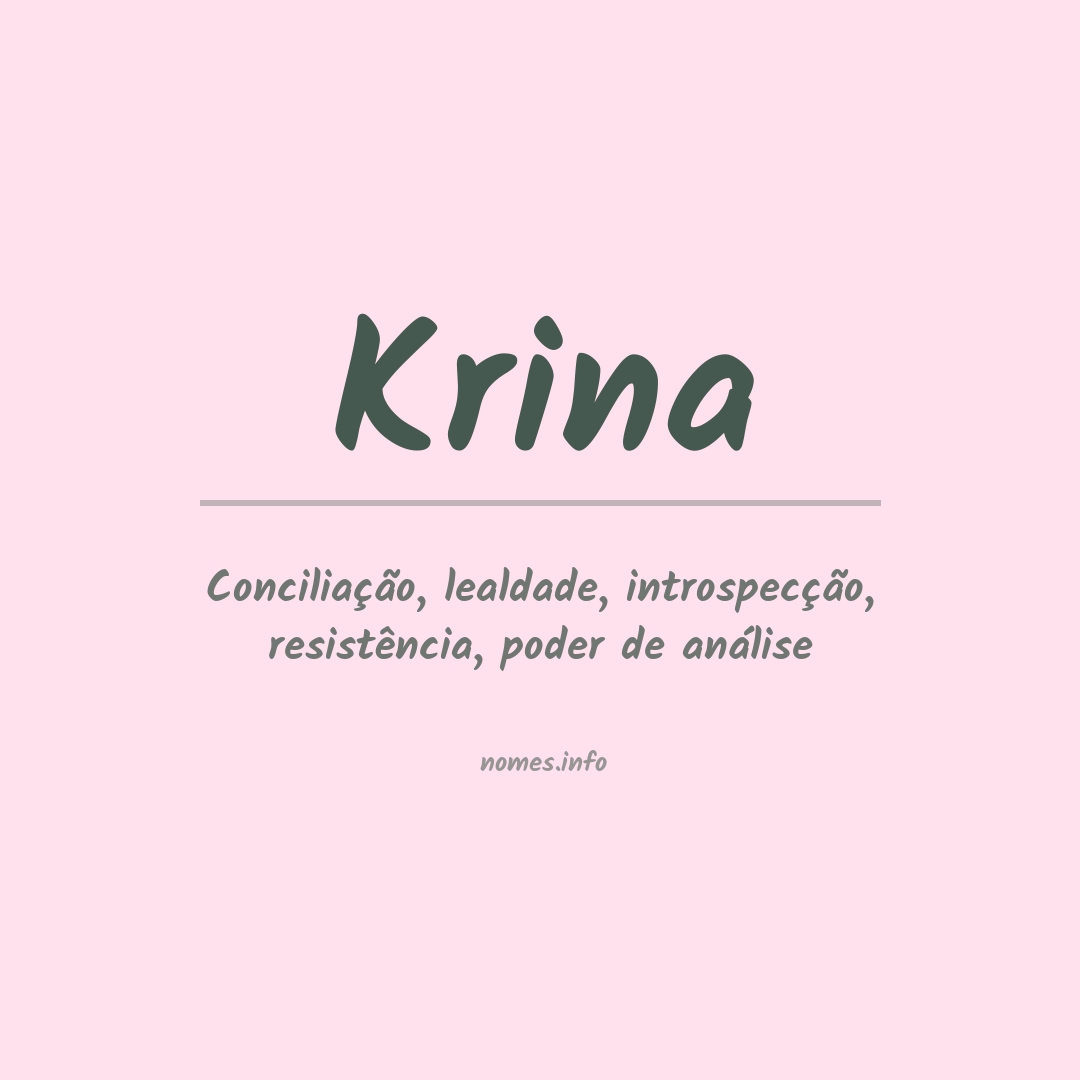 Significado do nome Krina