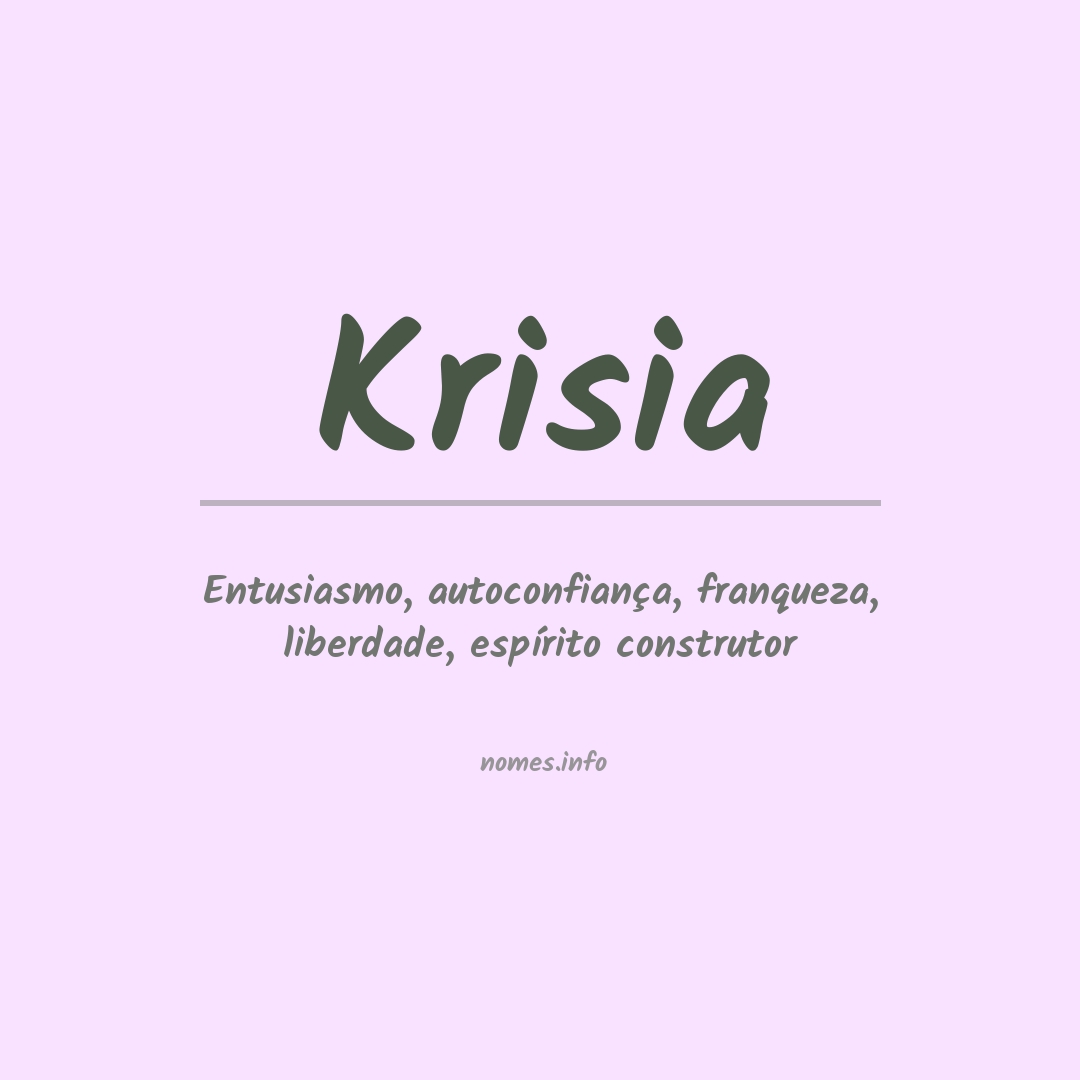 Significado do nome Krisia