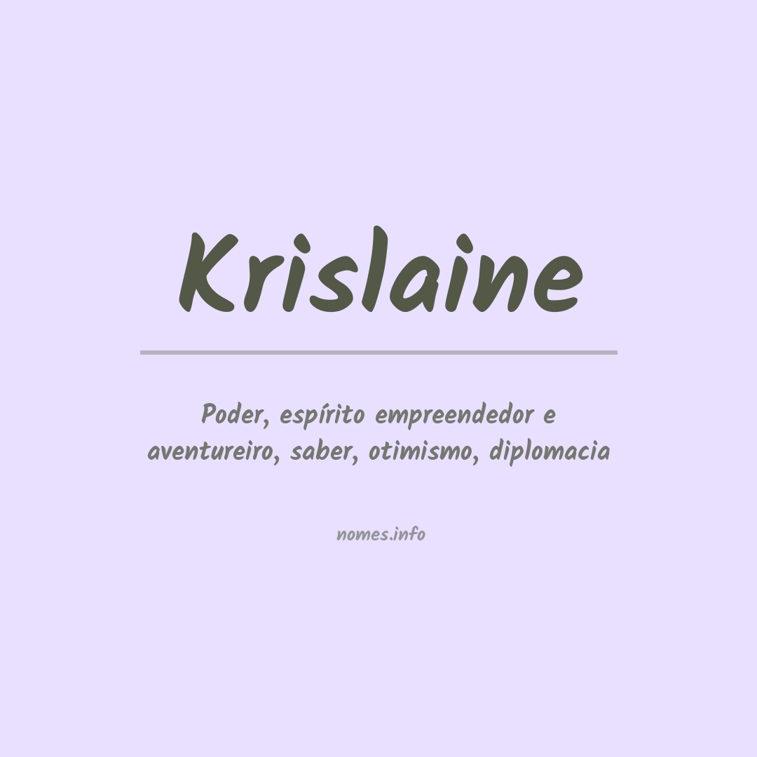 Significado do nome Krislaine