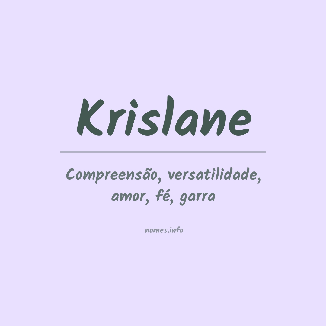 Significado do nome Krislane