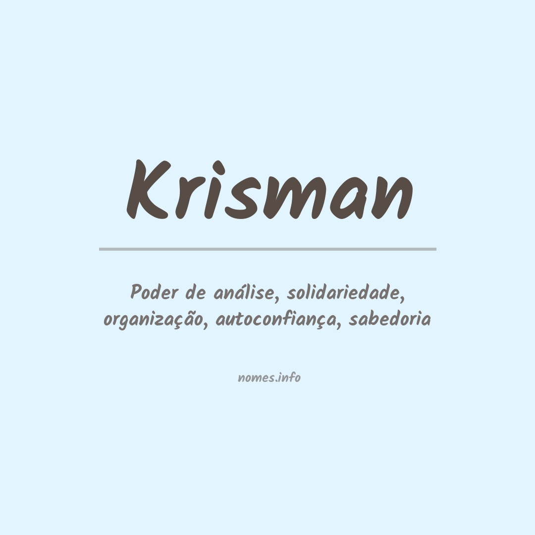 Significado do nome Krisman