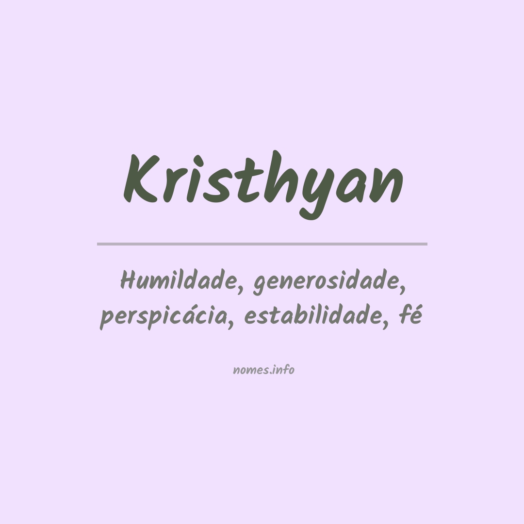 Significado do nome Kristhyan