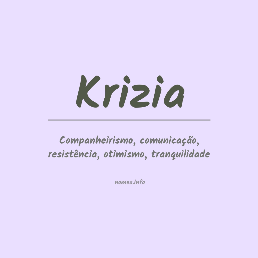 Significado do nome Krizia