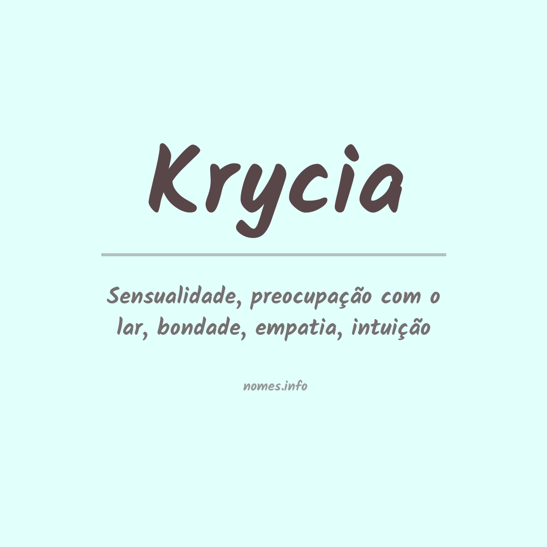 Significado do nome Krycia