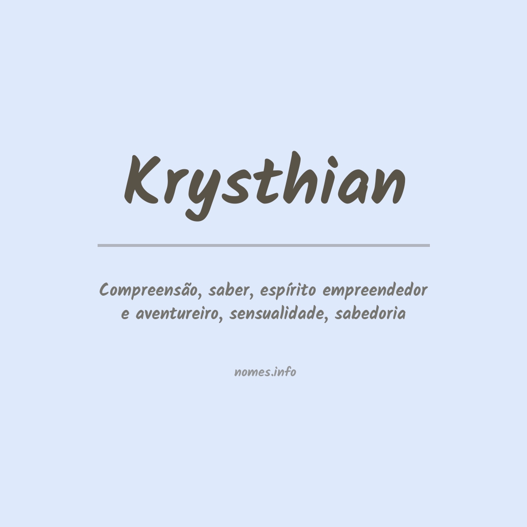 Significado do nome Krysthian